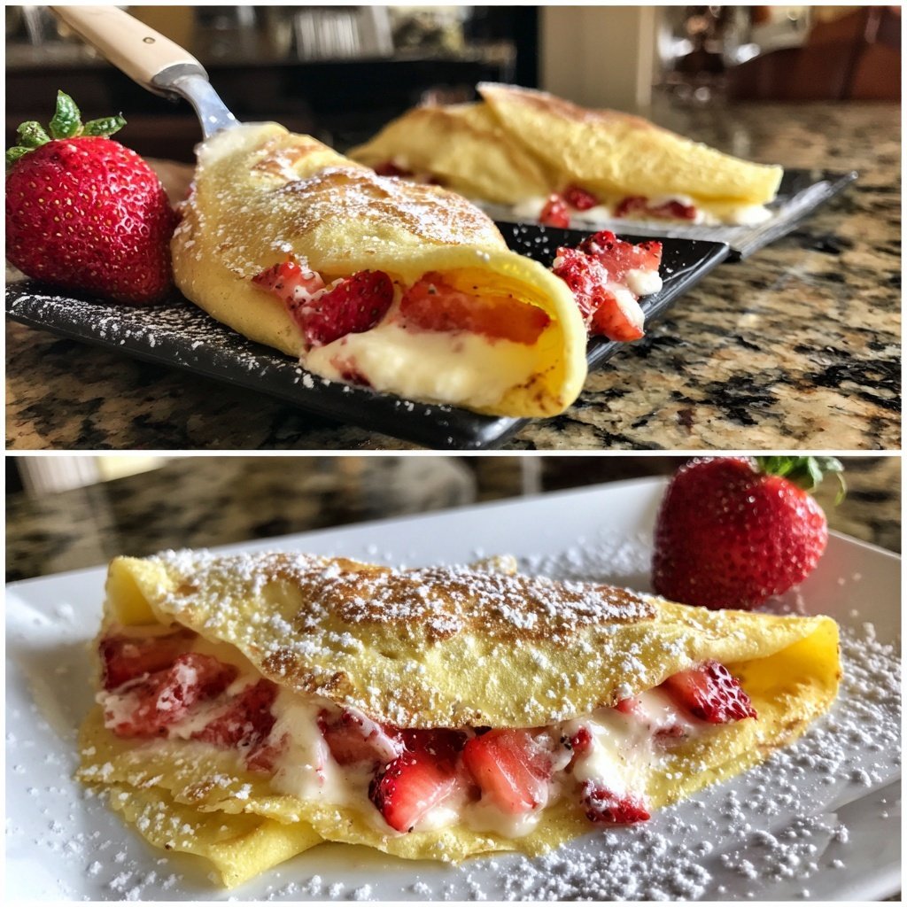 Lemon Ricotta Strawberry Crespelle