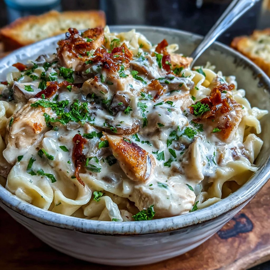 Creamy Chicken Stroganoff Bowl
