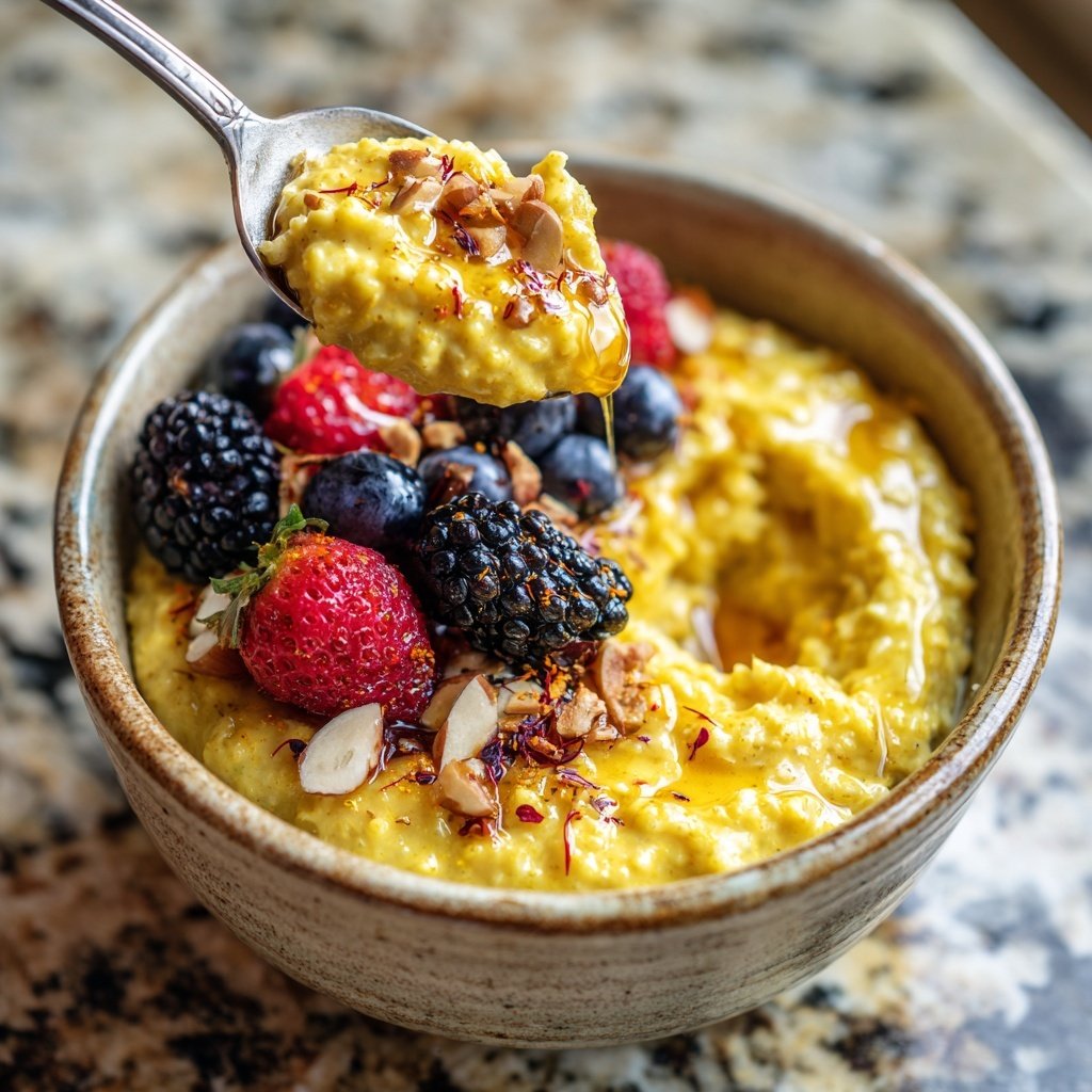 Saffron Honey Oatmeal Bowl