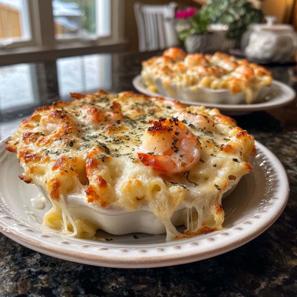 Easy Shrimp Alfredo Bake