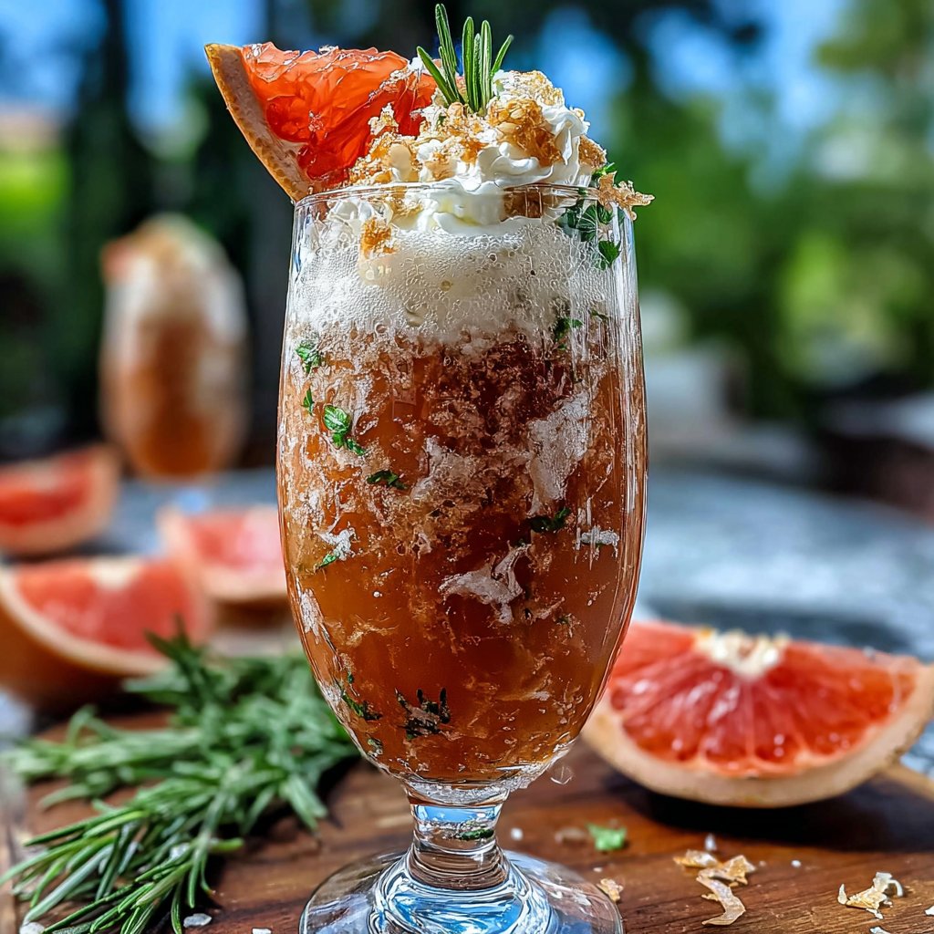 Grapefruit-Rosemary Limoncello Float
